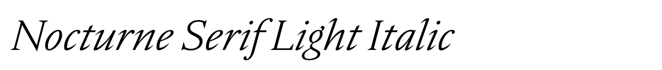 Nocturne Serif Light Italic image